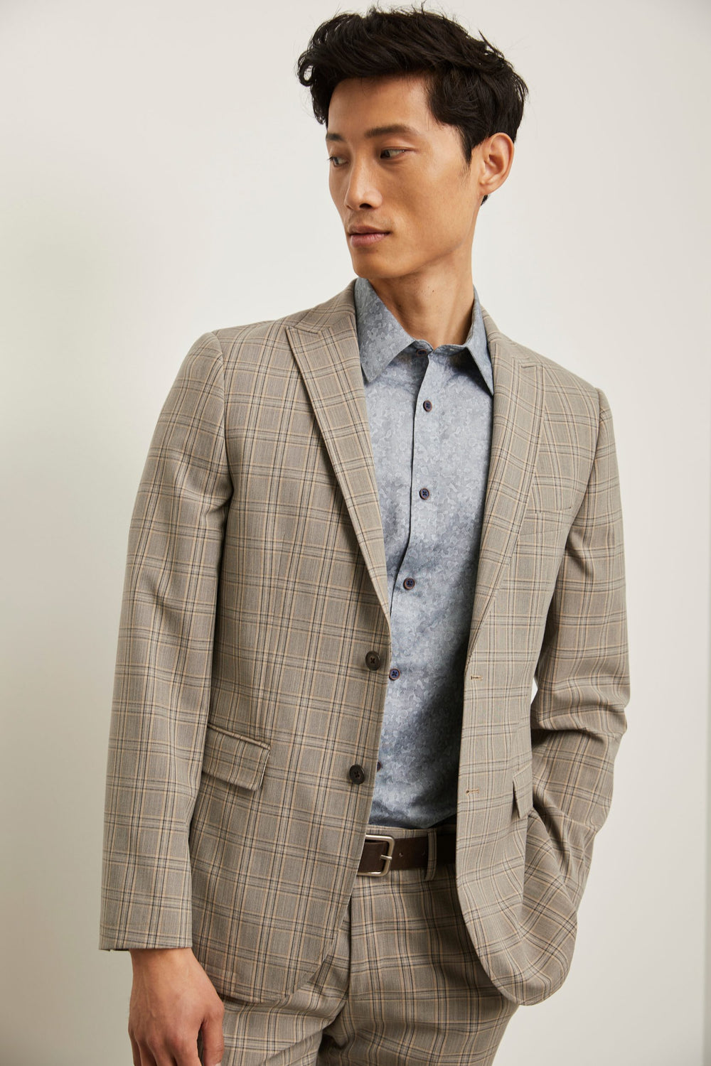 Check fitted blazer