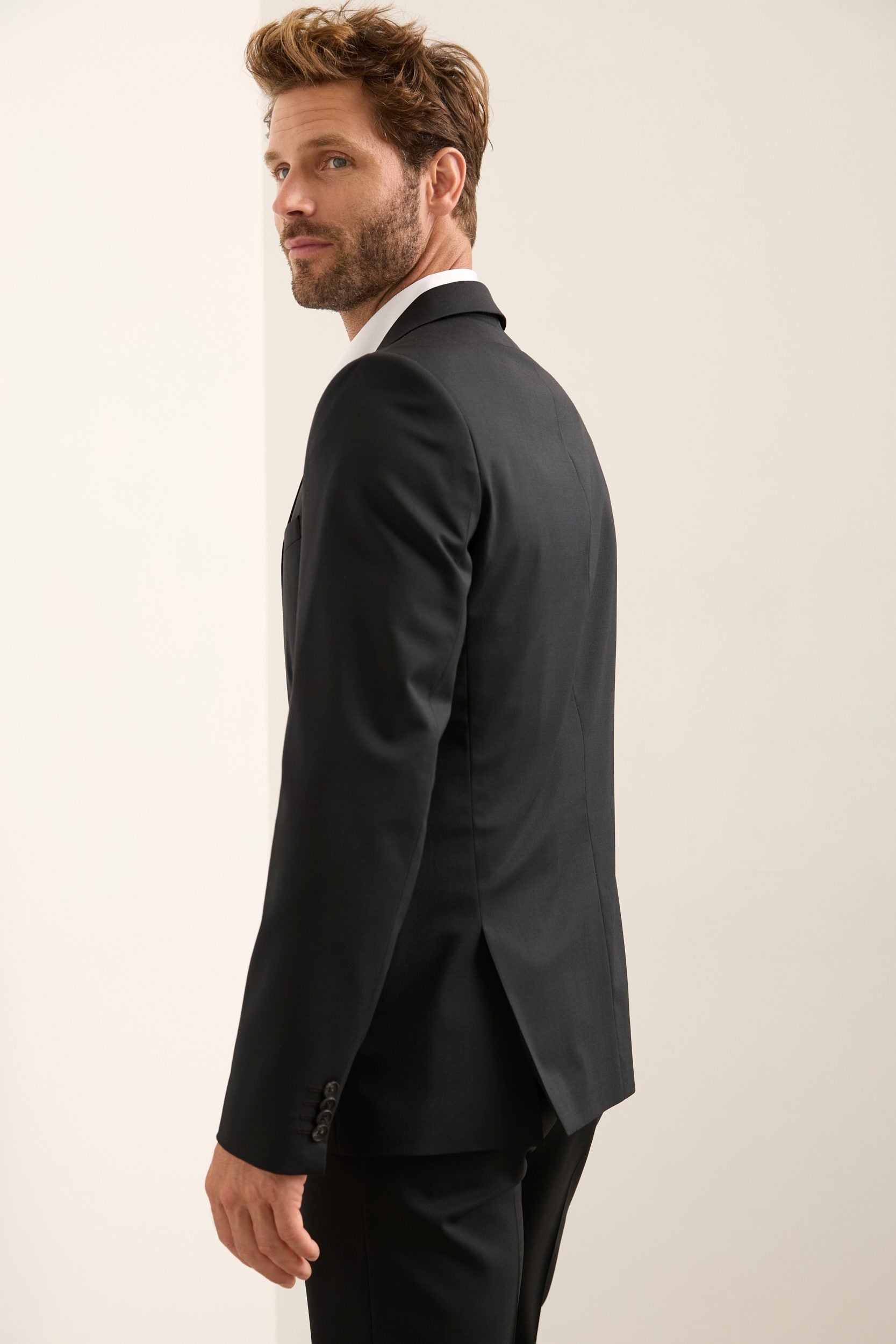 Extra-Fitted Peak Lapel Blazer