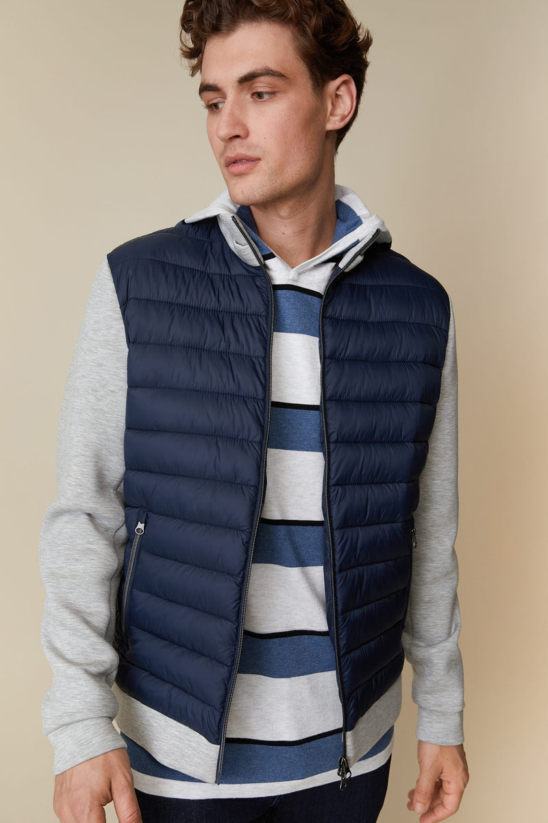 Mixed fabric quilted jacket